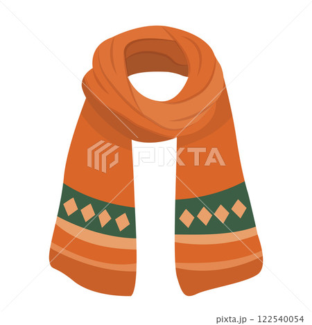 Scarf clothing Autumn season cartoon isolated object illustration 122540054