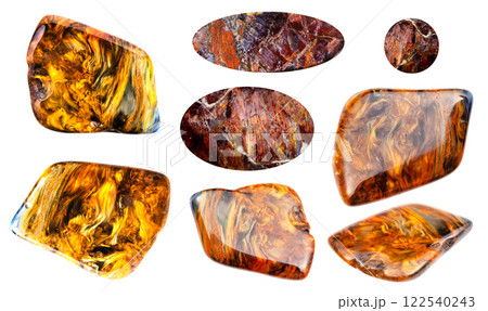various samples of raw pietersite mineral isolated 122540243