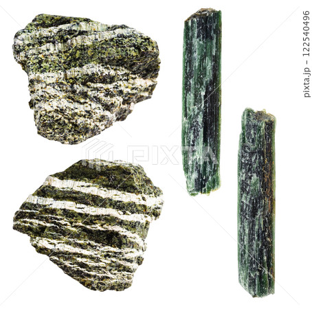 various samples of raw chrysotile mineral isolated 122540496