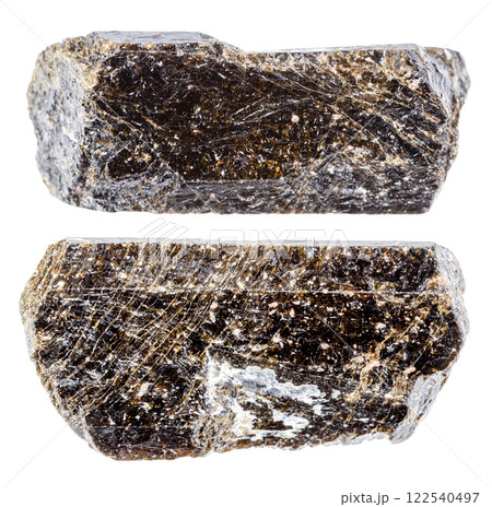 various samples of raw dravite minerals isolated various samples of raw dravite minerals isolated 122540497