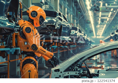 Industrial robot automated factory robotic arm technology manufacturing car production automation 122541374
