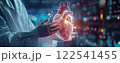 Digital heart in hand medical technology health care innovation visualization science. 122541455