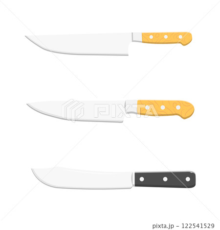 Knife Set Flat Illustration. Clean Icon Design Element on Isolated White Background Knife Set Flat Illustration. Clean Icon Design Element on Isolated White Background 122541529