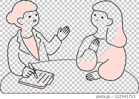 女性にカウンセリングを行う医師 女性にカウンセリングを行う医師 122541713