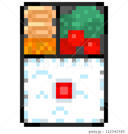 お弁当のピクセルイラストレーション お弁当のピクセルイラストレーション 122542585