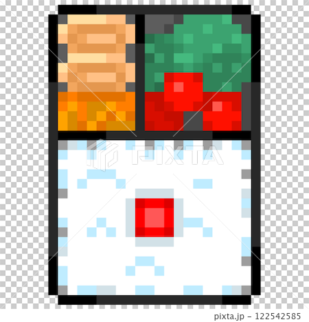 お弁当のピクセルイラストレーション お弁当のピクセルイラストレーション 122542585