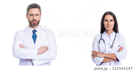 medical service. physician with healthcare colleague. Medical staff. doctor and nurse in hospital.  122543147