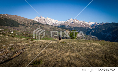 Highlands in Albania. Amazing take with snowy mountains north of Peshkopi. Highlands in Albania. Amazing take with snowy mountains north of Peshkopi. 122543752