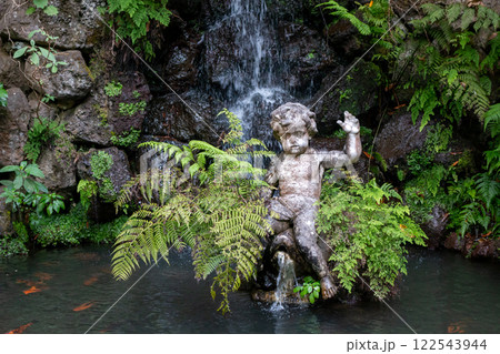 Angel in a fountain with fern, Madeira, Portugal Angel in a fountain with fern, Madeira, Portugal 122543944