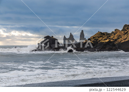Vikurfjara Black Sand Beach near Vik on the island of Iceland 122544629