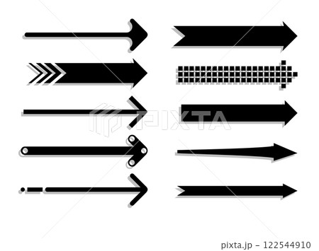 Set of black arrow pointing up. Arrow shape element. Vector Set of black arrow pointing up. Arrow shape element. Vector 122544910