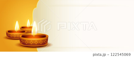 happy diwali realistic diya festival banner design happy diwali realistic diya festival banner design 122545069