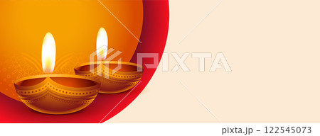happy diwali celebration banner with text space 122545073