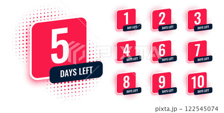 number of days left countdown timer banners 122545074