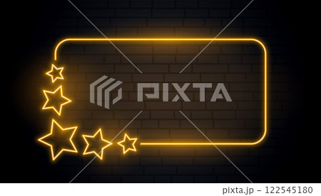 golden stars neon glowing frame design golden stars neon glowing frame design 122545180