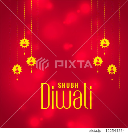 shiny red happy diwali festival card shiny red happy diwali festival card 122545234