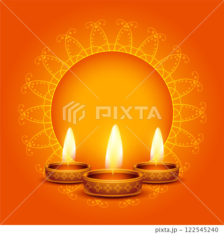 traditional happy diwali realistic orange card background traditional happy diwali realistic orange card background 122545240