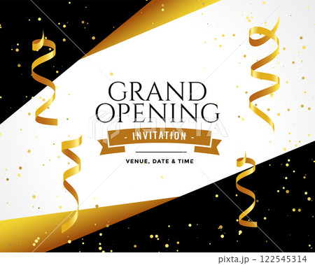 gran dopening design invitation card in golden colors 122545314