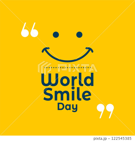 world smile day yellow quote background 122545385