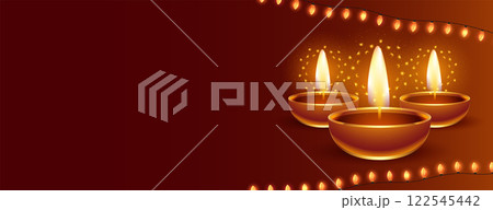 happy diwali festival of lights web banner with text space 122545442