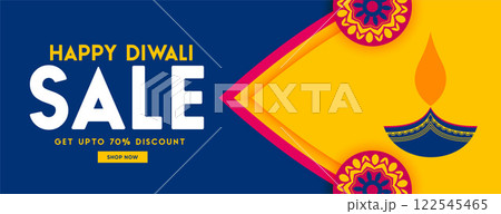 happy diwali flat sale banner in indian style colors happy diwali flat sale banner in indian style colors 122545465