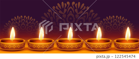 glowing diwali diya decorative festival web banner glowing diwali diya decorative festival web banner 122545474