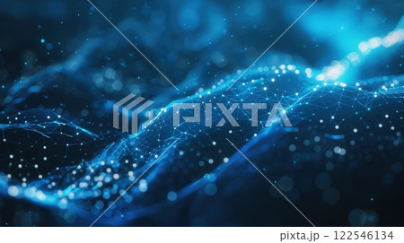 Digital Cyberspace With Particles And Digital Data Digital Cyberspace With Particles And Digital Data 122546134