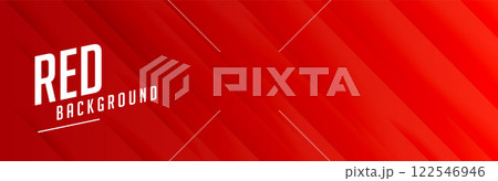 red wide banner with lines pattern design 122546946