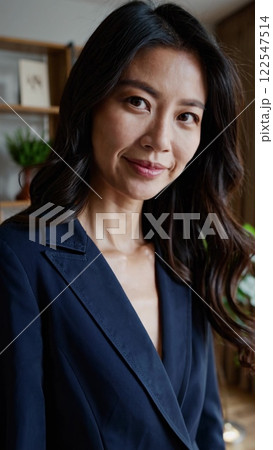 Confident businesswoman posing in office environment 122547514
