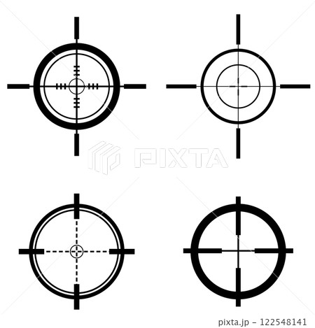 シンプルな黒い照準のアイコンイラストセット 122548141