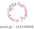 赤い木の実と紫の葉の円フレーム 122548908