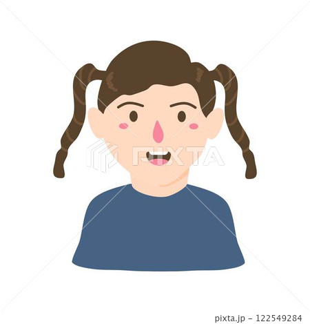 cheerful happy cute girl illustration 122549284