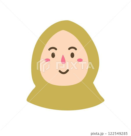 cute cartoon muslimah flat vector 122549285