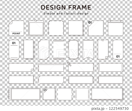 簡單的框架邊框裝飾線設定變化向量插圖標題黑色 122549730