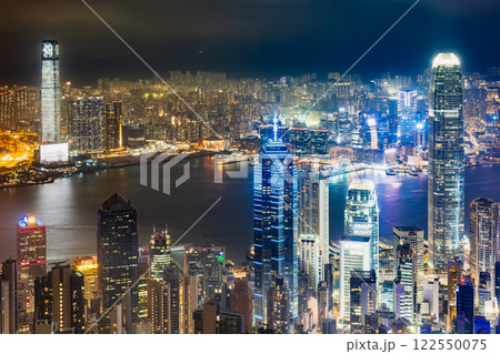 香港　100万ドルの夜景　ビクトリアピークから眺望 122550075