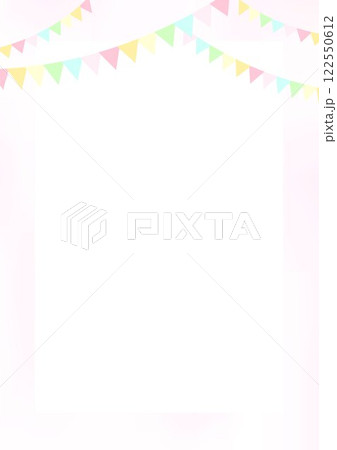 かわいい旗の背景フレーム 122550612