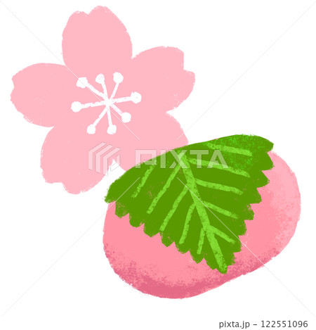クレヨンタッチ　挿し絵イラスト 桜餅 122551096