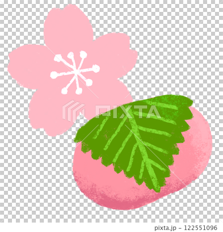 Crayon touch illustration Sakuramochi 122551096