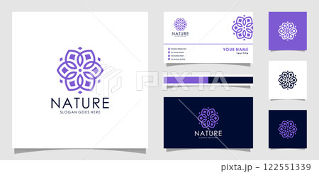 nature flower logo premium vector with business card design nature flower logo premium vector with business card design 122551339