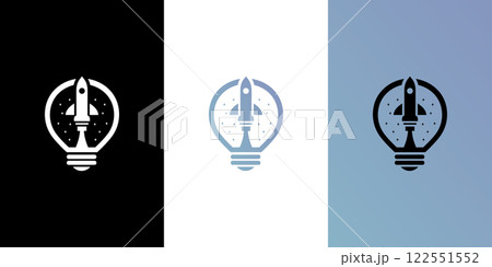 rocket idea launch logo vector template rocket idea launch logo vector template 122551552