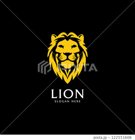 illustration lion king shield logo 122551606