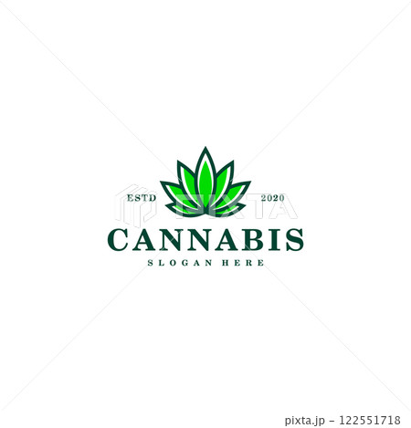 Cannabis marijuana leaf logo vector 122551718