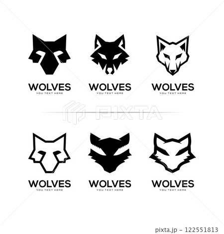 set of head wolf logo vector illustration 122551813