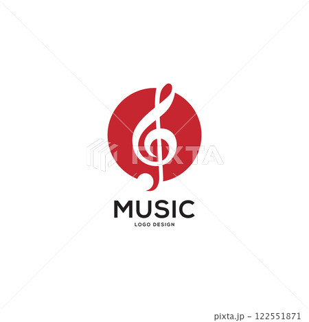 music logo with circle vector music logo with circle vector 122551871