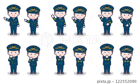 パイロットの男女 04 122552090