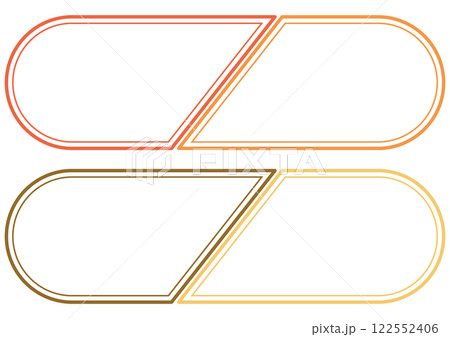 暖色系の横長見出しフレームセット 122552406