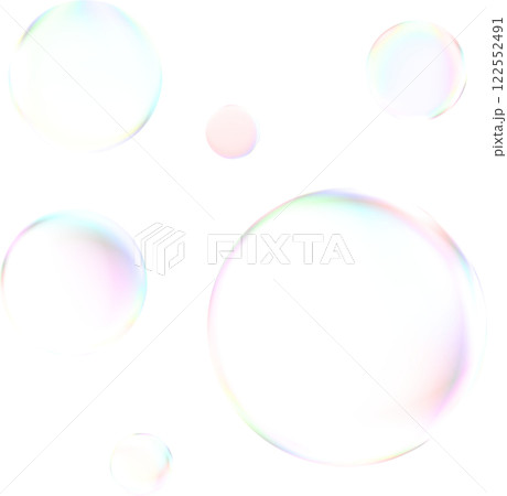 カラフルなシャボン玉のイラスト カラフルなシャボン玉のイラスト 122552491