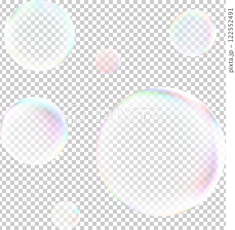 カラフルなシャボン玉のイラスト カラフルなシャボン玉のイラスト 122552491