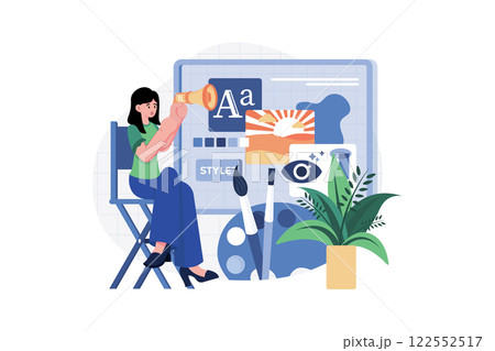 Art Director Illustration concept. A flat illustration isolated on white background 122552517