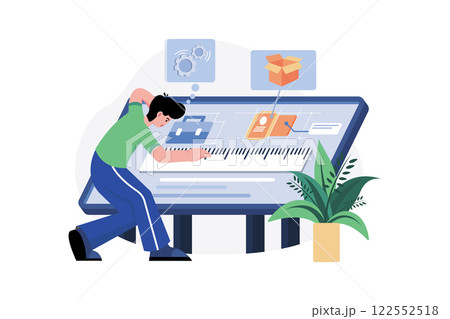 Product Designer Illustration concept. A flat illustration isolated on white background 122552518